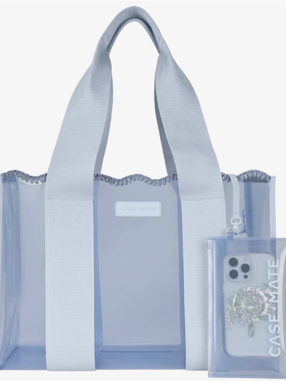 case-mate Pale Blue Clear Tote with Matching Pouch
